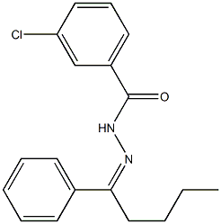 3-chloro-N'-[(Z)-1-phenylpentylidene]benzohydrazide Struktur