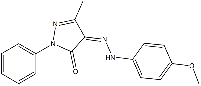 3-methyl-1-phenyl-1H-pyrazole-4,5-dione 4-[N-(4-methoxyphenyl)hydrazone] Struktur