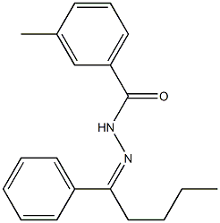 3-methyl-N'-[(Z)-1-phenylpentylidene]benzohydrazide Struktur