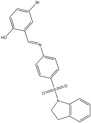 4-bromo-2-({[4-(2,3-dihydro-1H-indol-1-ylsulfonyl)phenyl]imino}methyl)phenol Struktur