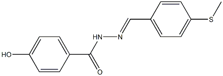 4-hydroxy-N'-{(E)-[4-(methylsulfanyl)phenyl]methylidene}benzohydrazide Struktur