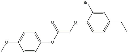 4-methoxyphenyl 2-(2-bromo-4-ethylphenoxy)acetate Struktur