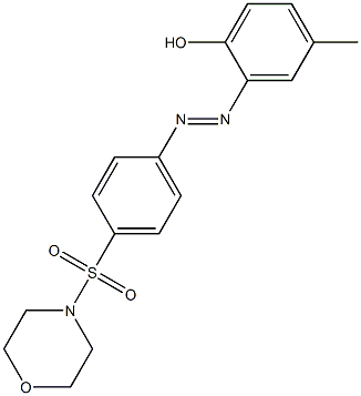 4-methyl-2-{(E)-2-[4-(4-morpholinylsulfonyl)phenyl]diazenyl}phenol Struktur