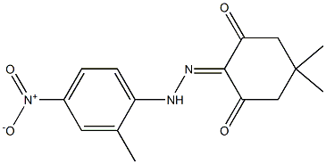 5,5-dimethyl-1,2,3-cyclohexanetrione 2-[N-(2-methyl-4-nitrophenyl)hydrazone] Struktur