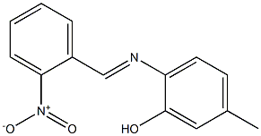 5-methyl-2-{[(E)-(2-nitrophenyl)methylidene]amino}phenol Struktur