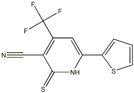 6-(2-thienyl)-2-thioxo-4-(trifluoromethyl)-1,2-dihydro-3-pyridinecarbonitrile Struktur