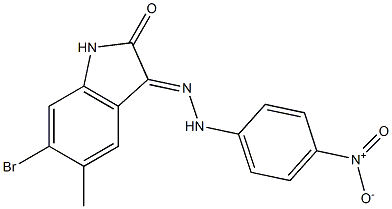 6-bromo-5-methyl-1H-indole-2,3-dione 3-[N-(4-nitrophenyl)hydrazone] Struktur