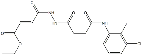 ethyl (E)-4-{2-[4-(3-chloro-2-methylanilino)-4-oxobutanoyl]hydrazino}-4-oxo-2-butenoate Struktur