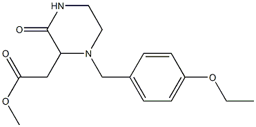 methyl 2-[1-(4-ethoxybenzyl)-3-oxo-2-piperazinyl]acetate Struktur