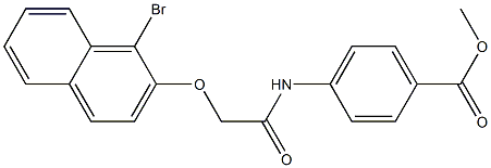 methyl 4-({2-[(1-bromo-2-naphthyl)oxy]acetyl}amino)benzoate Struktur