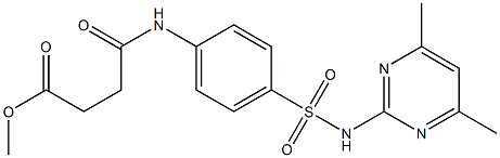 methyl 4-(4-{[(4,6-dimethyl-2-pyrimidinyl)amino]sulfonyl}anilino)-4-oxobutanoate Struktur