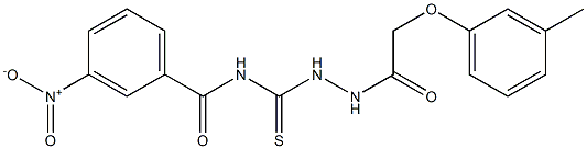 N-({2-[2-(3-methylphenoxy)acetyl]hydrazino}carbothioyl)-3-nitrobenzamide Struktur