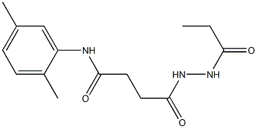 N-(2,5-dimethylphenyl)-4-oxo-4-(2-propionylhydrazino)butanamide Struktur