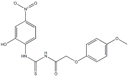 N-(2-hydroxy-4-nitrophenyl)-N'-[2-(4-methoxyphenoxy)acetyl]thiourea Struktur