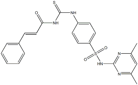 N-(4,6-dimethyl-2-pyrimidinyl)-4-[({[(E)-3-phenyl-2-propenoyl]amino}carbothioyl)amino]benzenesulfonamide Struktur