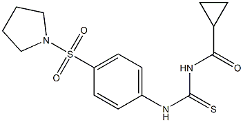 N-(cyclopropylcarbonyl)-N'-[4-(1-pyrrolidinylsulfonyl)phenyl]thiourea Struktur