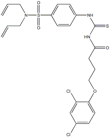 N,N-diallyl-4-[({[4-(2,4-dichlorophenoxy)butanoyl]amino}carbothioyl)amino]benzenesulfonamide Struktur