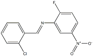 N-[(E)-(2-chlorophenyl)methylidene]-N-(2-fluoro-5-nitrophenyl)amine Struktur