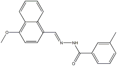 N'-[(E)-(4-methoxy-1-naphthyl)methylidene]-3-methylbenzohydrazide Struktur