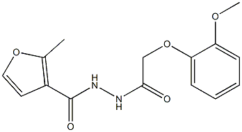 N'-[2-(2-methoxyphenoxy)acetyl]-2-methyl-3-furohydrazide Struktur