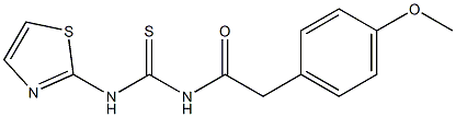 N-[2-(4-methoxyphenyl)acetyl]-N'-(1,3-thiazol-2-yl)thiourea Struktur