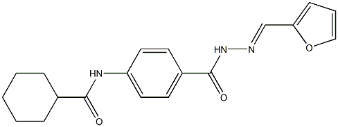 N-[4-({2-[(E)-2-furylmethylidene]hydrazino}carbonyl)phenyl]cyclohexanecarboxamide Struktur