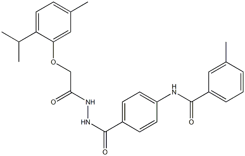 N-[4-({2-[2-(2-isopropyl-5-methylphenoxy)acetyl]hydrazino}carbonyl)phenyl]-3-methylbenzamide Struktur