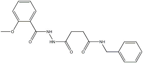 N-benzyl-4-[2-(2-methoxybenzoyl)hydrazino]-4-oxobutanamide Struktur