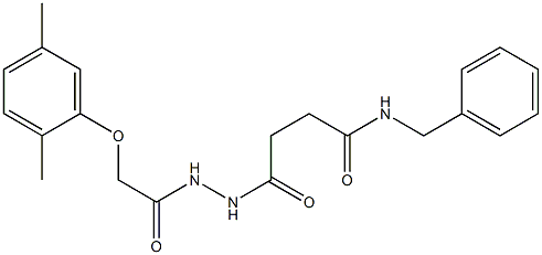 N-benzyl-4-{2-[2-(2,5-dimethylphenoxy)acetyl]hydrazino}-4-oxobutanamide Struktur