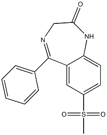 7-Methylsulfonyl-5-(phenyl)-1H-1,4-benzodiazepin-2(3H)-one Struktur