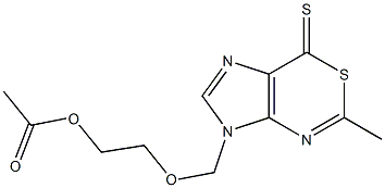 5-Methyl-3-[(2-acetoxyethoxy)methyl]imidazo[4,5-d][1,3]thiazine-7(3H)-thione Struktur