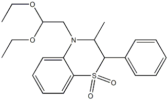 2-Phenyl-3-methyl-4-(2,2-diethoxyethyl)-3,4-dihydro-2H-1,4-benzothiazine 1,1-dioxide Struktur