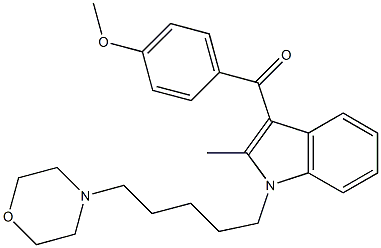 1-[2-(3-Morpholinopropyl)ethyl]-3-(4-methoxybenzoyl)-2-methyl-1H-indole Struktur