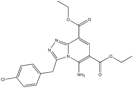 5-Amino-3-(4-chlorobenzyl)-1,2,4-triazolo[4,3-a]pyridine-6,8-dicarboxylic acid diethyl ester Struktur