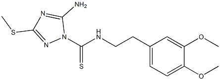 5-Amino-3-(methylthio)-N-(3,4-dimethoxyphenethyl)-1H-1,2,4-triazole-1-carbothioamide Struktur