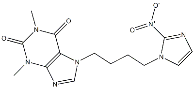 7-[4-(2-Nitro-1H-imidazol-1-yl)butyl]-3,7-dihydro-1,3-dimethyl-1H-purine-2,6-dione Struktur