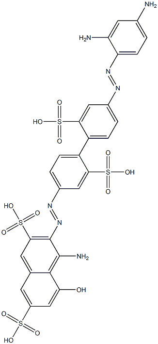 4-Amino-3-[4'-(2,4-diaminophenylazo)-2,2'-disulfo[1,1'-biphenyl]-4-ylazo]-5-hydroxy-2,7-naphthalenedisulfonic acid Struktur