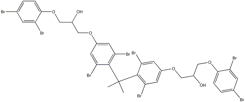 2,2-Bis[2,6-dibromo-4-[2-hydroxy-3-(2,4-dibromophenoxy)propyloxy]phenyl]propane Struktur