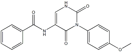 3-(4-Methoxyphenyl)-5-benzoylaminouracil Struktur