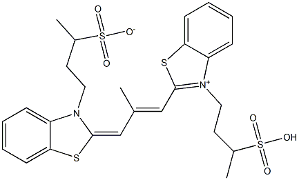 4-[[2-[2-Methyl-3-[3-(3-sulfonatobutyl)benzothiazol-2(3H)-ylidene]-1-propenyl]benzothiazol-3-ium]-3-yl]-2-butanesulfonic acid Struktur