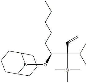 (1S,2R)-1-[(9-Borabicyclo[3.3.1]nonan-9-yl)oxy]-1-pentyl-2-(trimethylsilyl)-2-isopropyl-3-butene Struktur