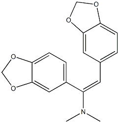 (E)-1,2-Bis[3,4-(methylenedioxy)phenyl]-N,N-dimethylethen-1-amine Struktur