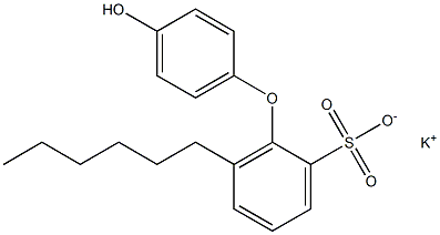 4'-Hydroxy-6-hexyl[oxybisbenzene]-2-sulfonic acid potassium salt Struktur