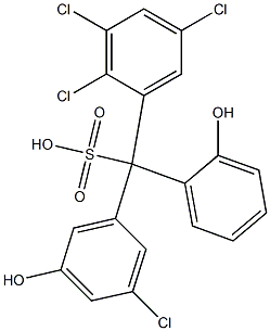 (3-Chloro-5-hydroxyphenyl)(2,3,5-trichlorophenyl)(2-hydroxyphenyl)methanesulfonic acid Struktur