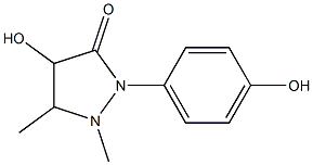 4-Hydroxy-2,3-dimethyl-1-(4-hydroxyphenyl)pyrazolidin-5-one Struktur