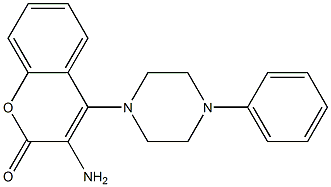 3-Amino-4-(4-phenyl-1-piperazinyl)-2H-1-benzopyran-2-one Struktur