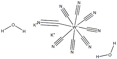 Potassium octacyanotungstate(VI) dihydrate Struktur