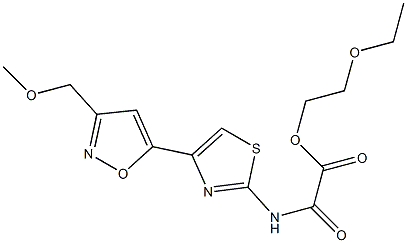 N-[4-[3-Methoxymethyl-5-isoxazolyl]-2-thiazolyl]oxamidic acid 2-ethoxyethyl ester Struktur