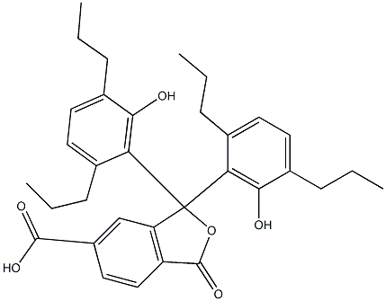 1,3-Dihydro-1,1-bis(6-hydroxy-2,5-dipropylphenyl)-3-oxoisobenzofuran-6-carboxylic acid Struktur