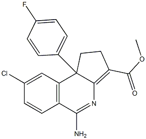 5-Amino-1,9b-dihydro-8-chloro-9b-(4-fluorophenyl)-2H-cyclopent[c]isoquinoline-3-carboxylic acid methyl ester Struktur